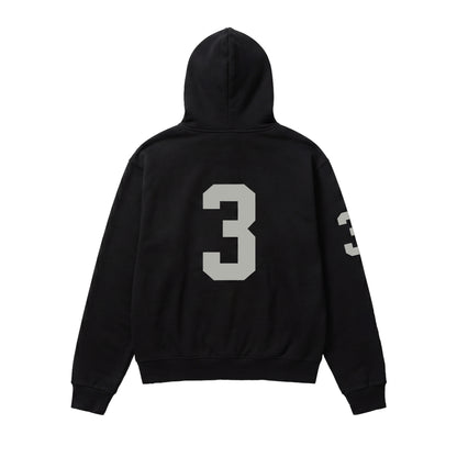 Football Zip Hoodie Black