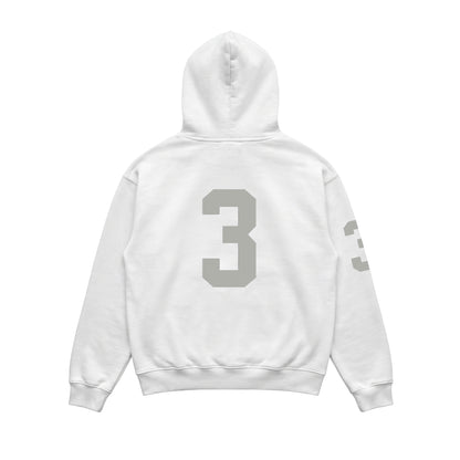 Football Zip Hoodie White