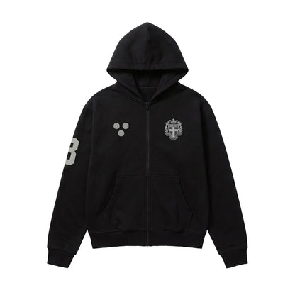 Football Zip Hoodie Black