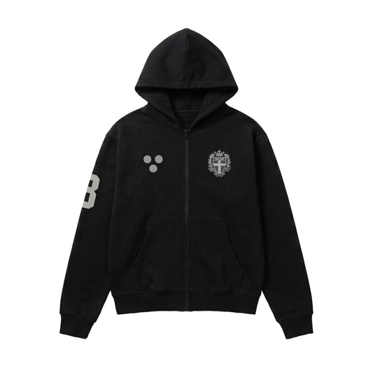 Football Zip Hoodie Black