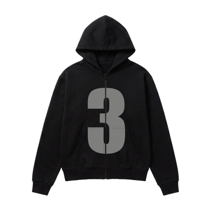 Ullevi 3 Zip Hoodie Black [PICK-UP ONLY]