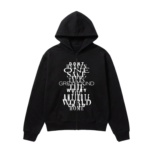 Stack Zip Hoodie Black