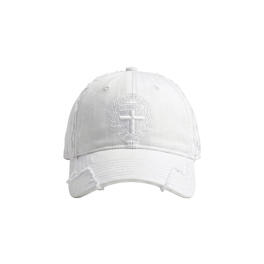 Football Distressed Cap White