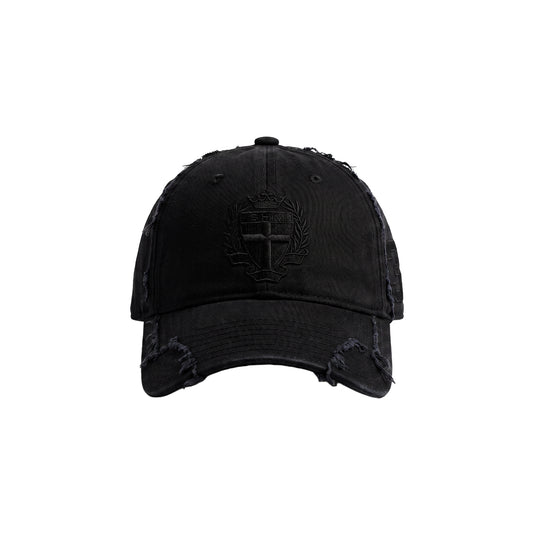 Football Distressed Cap Black