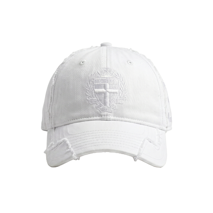 Football Distressed Cap White