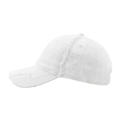 Football Distressed Cap White